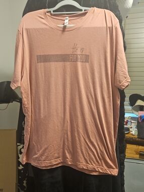 Bella Canvas Men's Dusty Pink Graphic Tee - 'He Is For You'